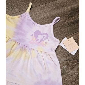 BARBIE Girl Dress NEW Yellow Purple Tye Dye w/ Tier Ruffles Size 2T Toddler NWT
